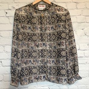 Maggie London floral blouse w/shoulder pads sz 8